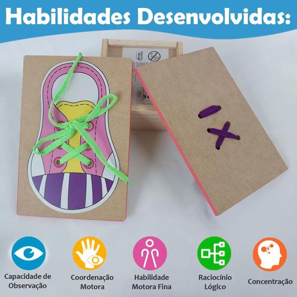 Imagem de Alinhavo amarrando os sapatos brinquedo educativo