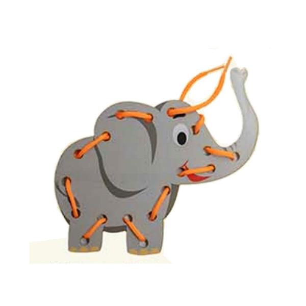 Imagem de Alinhavo Infantil Elefante Brinquedo Educativo e Pedagógico