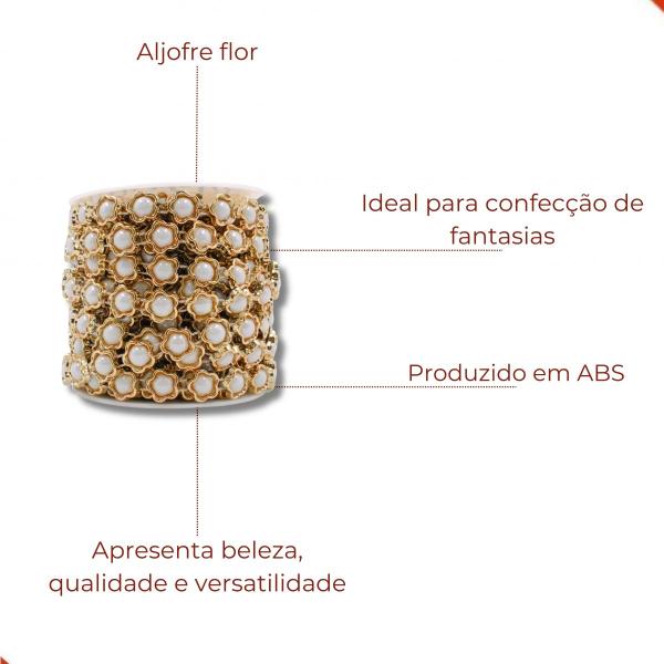 Imagem de Aljofre estrela com perola 12mm em abs com 9,14 metros