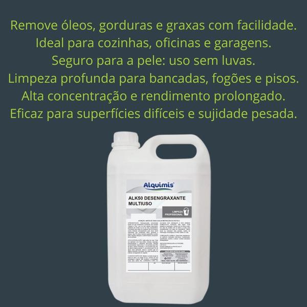 Imagem de ALK-50 Desengraxante Multiuso: Remove Óleos, Gorduras e Graxas de Superfícies 5L