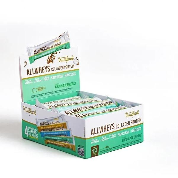 Imagem de Allwheys Collagen Protein Chocolate Coconut 12X40G