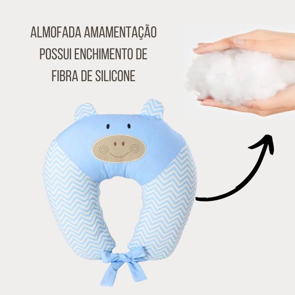 Imagem de Almofada Amamentação Bordada Estampada Bebê Menina Menino 01 Peça