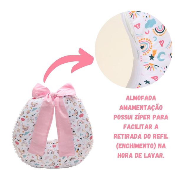 Imagem de Almofada Amamentação com Ninho Redutor Para Bebê Menina Menino