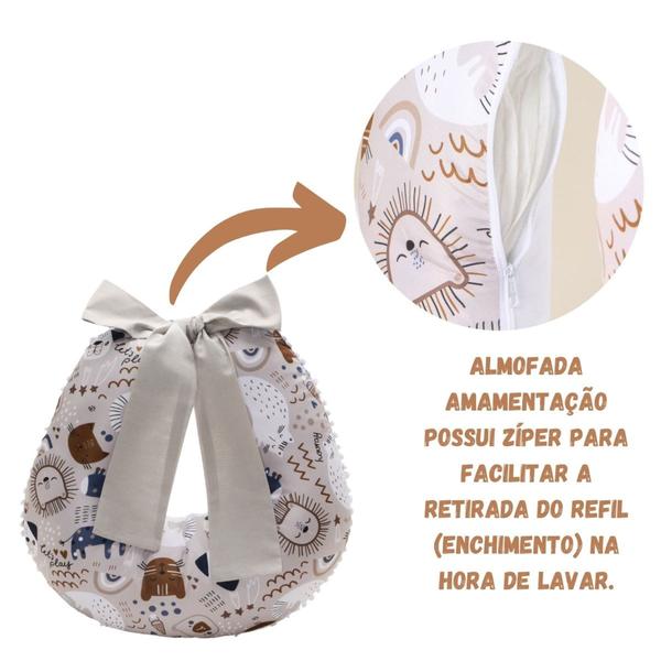 Imagem de Almofada Amamentação com Ninho Redutor Para Bebê Menina Menino