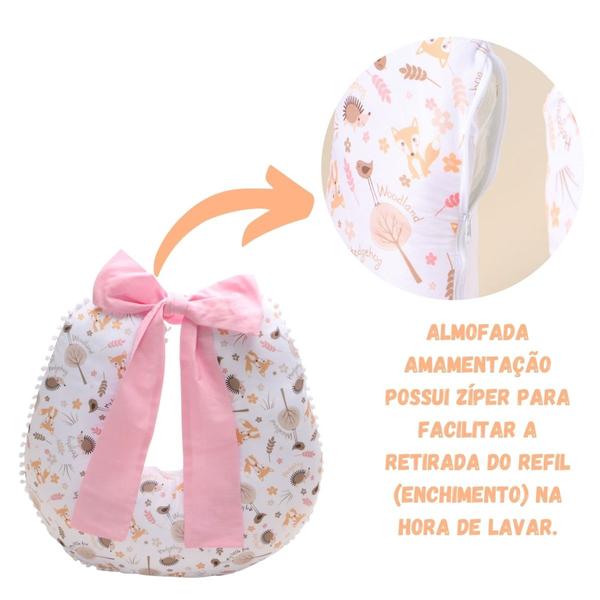 Imagem de Almofada Amamentação com Ninho Redutor Para Bebês Menina e Menino