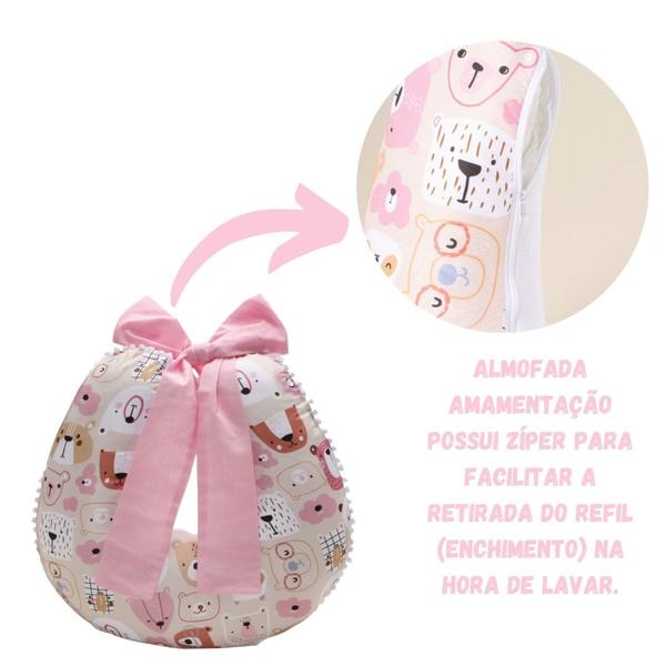 Imagem de Almofada Amamentação + Ninho Redutor de Berço Para Bebê Menina Menino