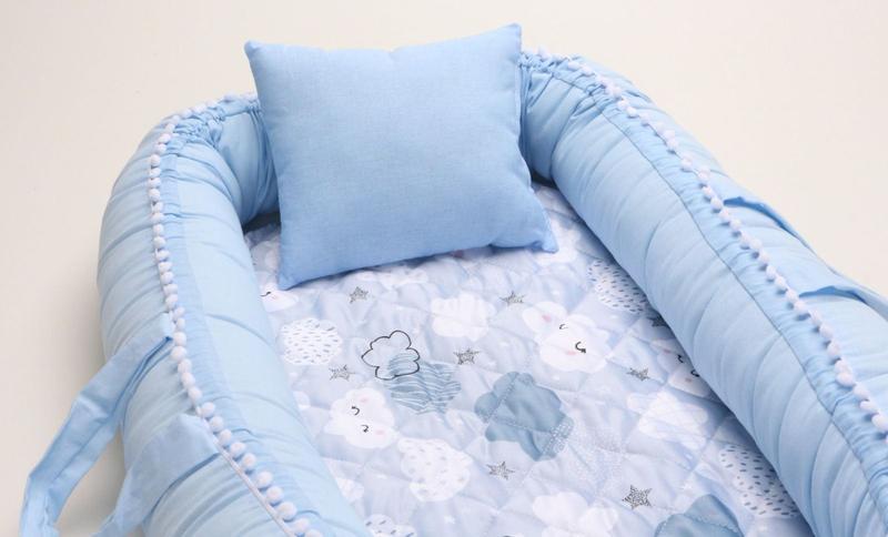 Almofada Amamentação + Ninho Redutor Nuvem Azul + Redutor Bebê Conforto Preto - Bento Baby Imagem de Almofada Amamentação + Ninho Redutor Nuvem Azul + Redutor Bebê Conforto Preto