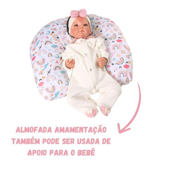 Imagem de Almofada Amamentação + Ninho Redutor Sublimado Para Bebê Menina Menino