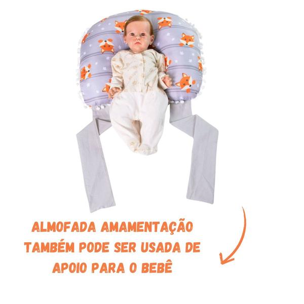 Imagem de Almofada Amamentação Pompom Para Bebê Menina Menino