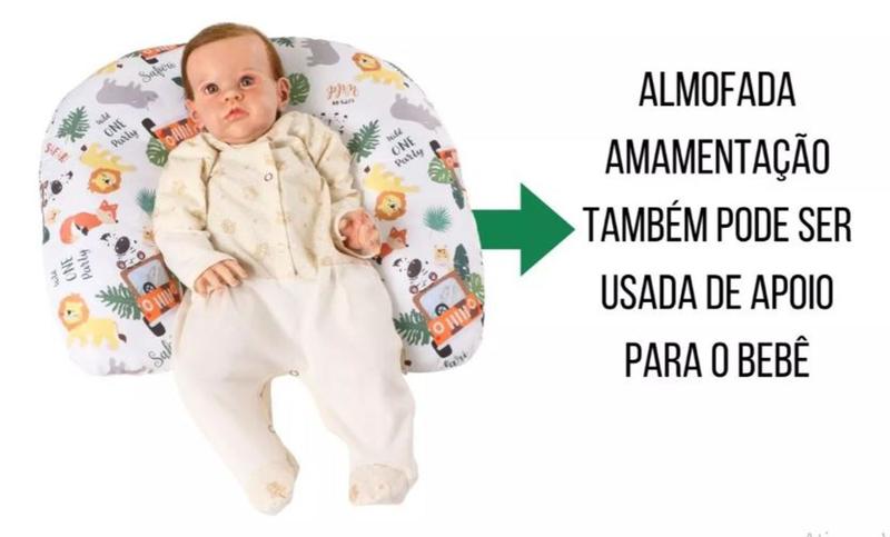 Imagem de Almofada Amamentação Sublimada Para Bebê Menina Menino