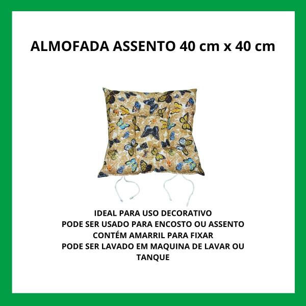 Imagem de Almofada assento futon 40x40 cm estampada