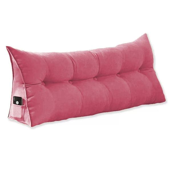 Imagem de Almofada Cabeceira Ana Cama Solteiro 90cm Suede Rosa Ms Decor