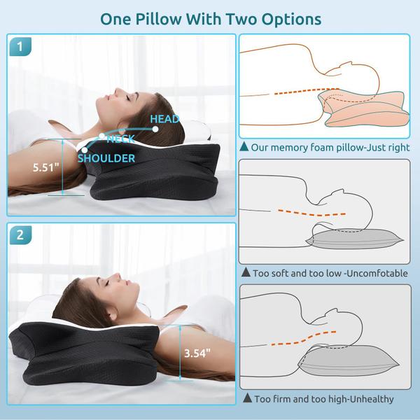 Imagem de Almofada cervical DONAMA Contour Memory Foam, pacote com 2 unidades com travesseiro