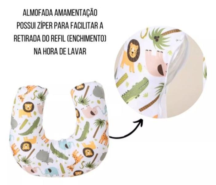 Imagem de Almofada de Amamentação Para Bebê Menina Menino Sublimada Estampada