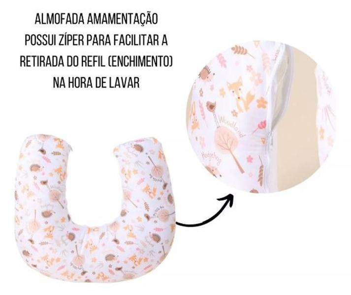 Imagem de Almofada de Amamentação Para Bebê Menina Menino Sublimada Estampada