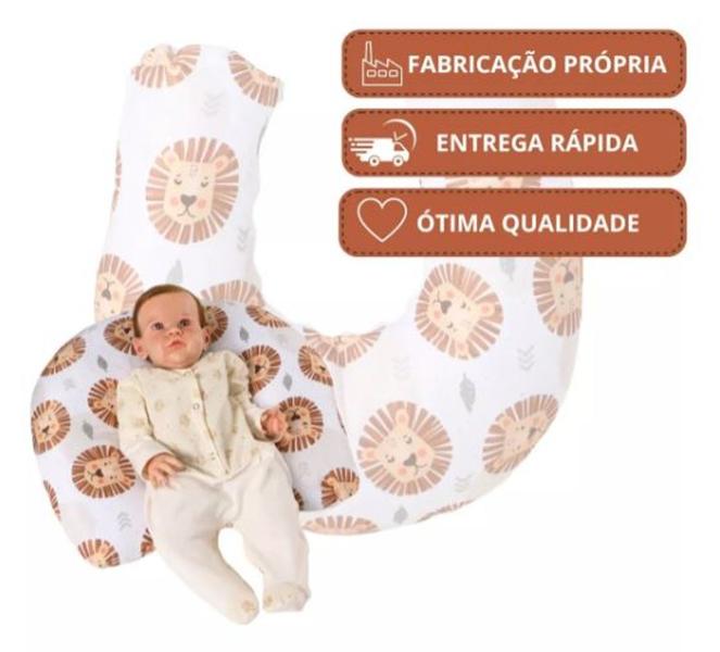 Imagem de Almofada de Amamentação Para Bebê Menina Menino Sublimada Estampada