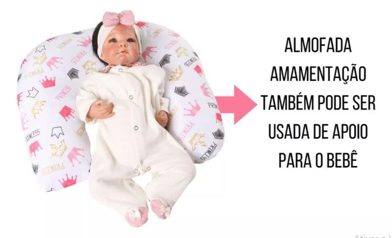 Imagem de Almofada de Amamentação Para Bebê Menina Menino Sublimada Estampada