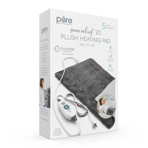 Imagem de Almofada de aquecimento Pure Enrichment PureRelief XL 12x24cm Cinza Carvão