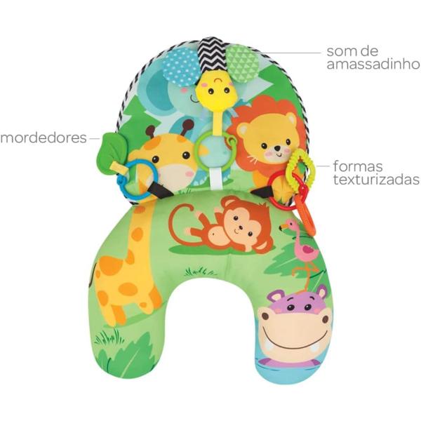 Imagem de Almofada de Atividades Bebês Safari Brinquedos Removíveis Mordedores Buba