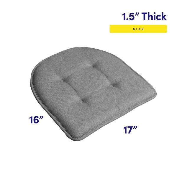 Imagem de Almofada de cadeira Sweet Home Collection Memory Foam, pacote com 6 unidades, cinza