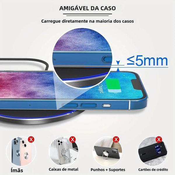 Imagem de Almofada de Carregamento Sem Fio Rápido 100W - Compatível com iPhone e Samsung