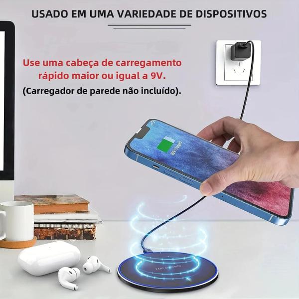 Imagem de Almofada de Carregamento Sem Fio Rápido 100W - Compatível com iPhone e Samsung