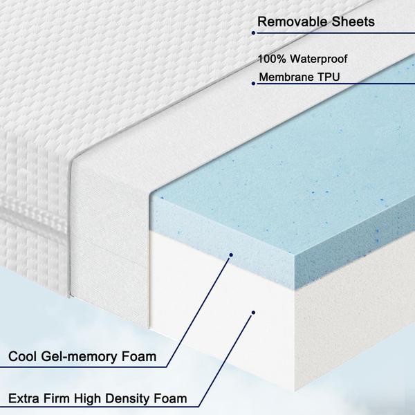 Imagem de Almofada de colchão de berço para bebês Lisara Gel Memory Foam 33x19cm