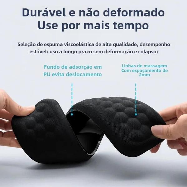 Imagem de Almofada de Descanso para Teclado e Mouse com Espuma de Memória - Para Escritório e Jogos