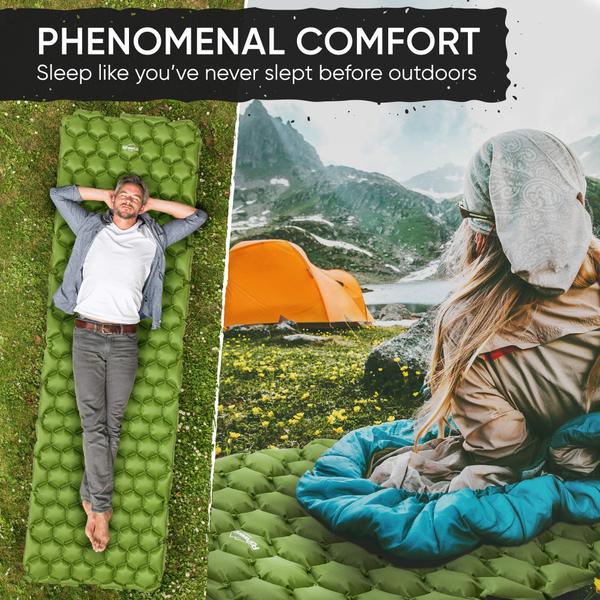 Imagem de Almofada de dormir de acampamento POWERLIX Ultralight com bolsa de inflação