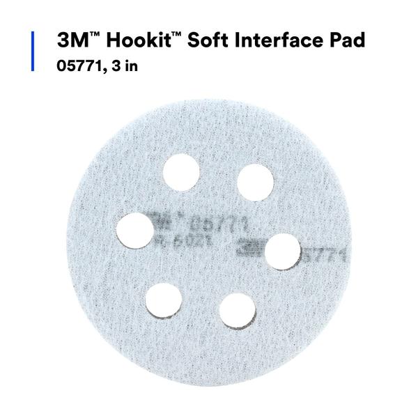 Imagem de Almofada de interface macia Hookit 3M 05771, 3 pol., espuma, troca rápida, almofada macia para lixamento de carroceria