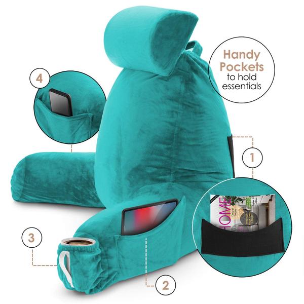 Imagem de Almofada de leitura Clara Clark Memory Foam Back Support Teal