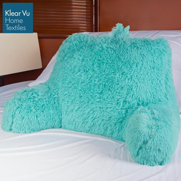 Imagem de Almofada de leitura Klear Vu Shaggy Back Rest Body Almofada Aqua