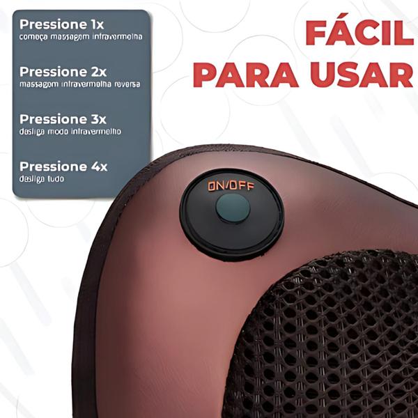 Imagem de Almofada de Massagem Shiatsu para Pescoço Costas Assento Elétrico Lombar com Massagem Massageador Eletrico