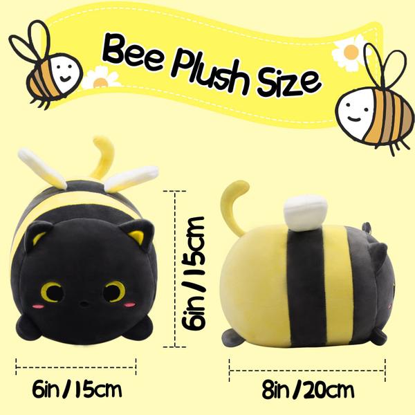 Imagem de Almofada de pelúcia KOPHINYE Cute Cat Bee, brinquedo de pelúcia de 20 cm