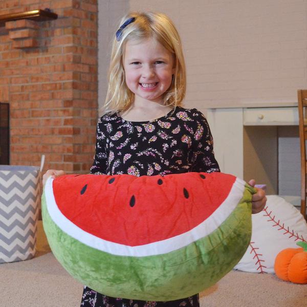 Imagem de Almofada de pelúcia Watermelon Slice para crianças brincarem, brinquedo de pelúcia