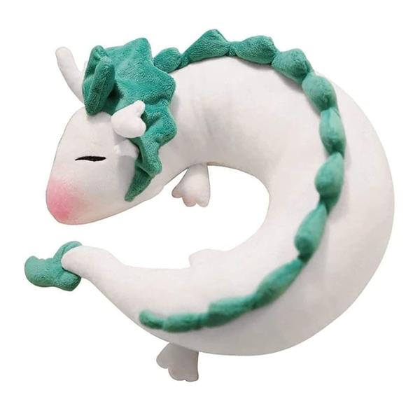 Imagem de Almofada de pescoço AIHANCH White Dragon Plush Doll Toy Travel Kids