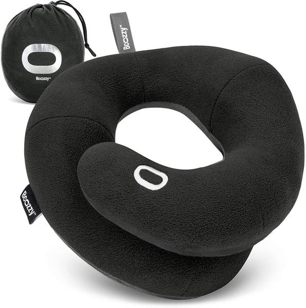 Almofada de pescoço de viagem BCOZZY Chin Support Head Neck preta Imagem de Almofada de pescoço de viagem BCOZZY Chin Support Head Neck preta