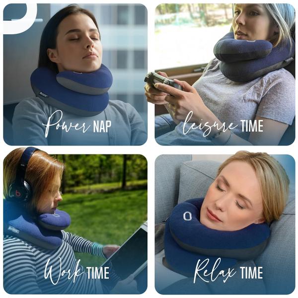 Almofada de pescoço de viagem BCOZZY Chin Support Head Neck preta Imagem de Almofada de pescoço de viagem BCOZZY Chin Support Head Neck preta