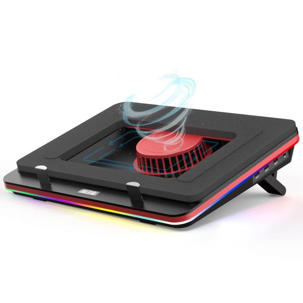 Imagem de Almofada de resfriamento para laptop IETS GT500 Powerful Turbo-Fan RGB 13-17.3