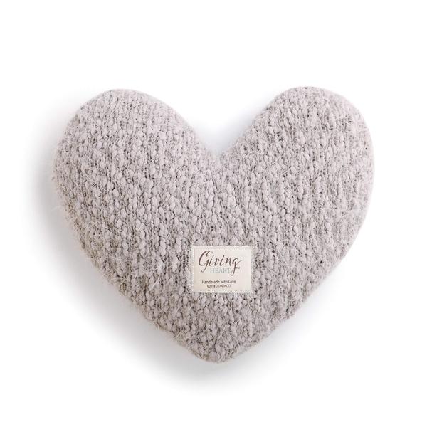 Imagem de Almofada decorativa DEMDACO Taupe Grey Soft Heart Shaped