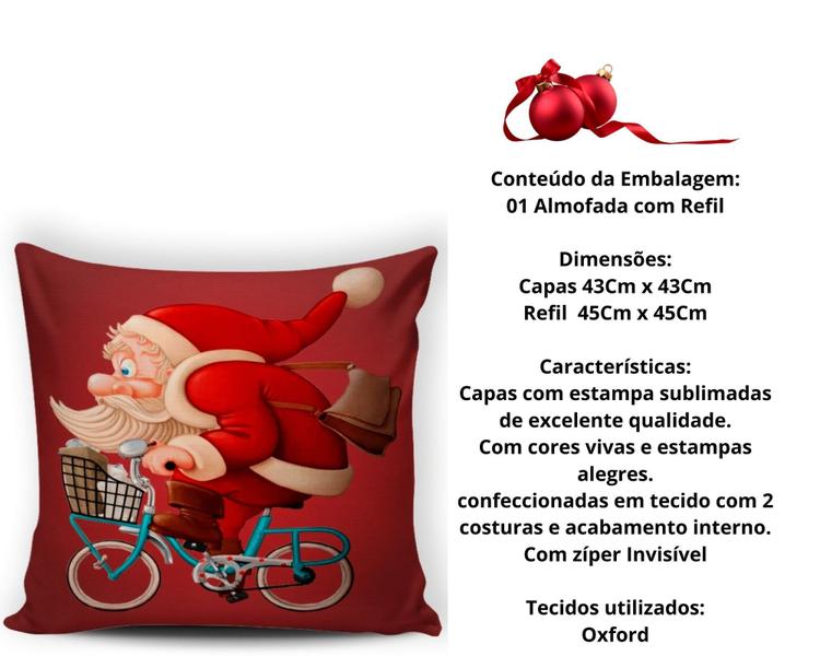 Imagem de Almofada Decorativa Estampas De Natal Refil de Silicone