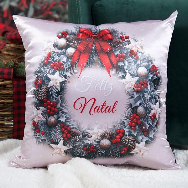 Imagem de Almofada Decorativa Natalina Natal Feliz Natal 43cmx43cm