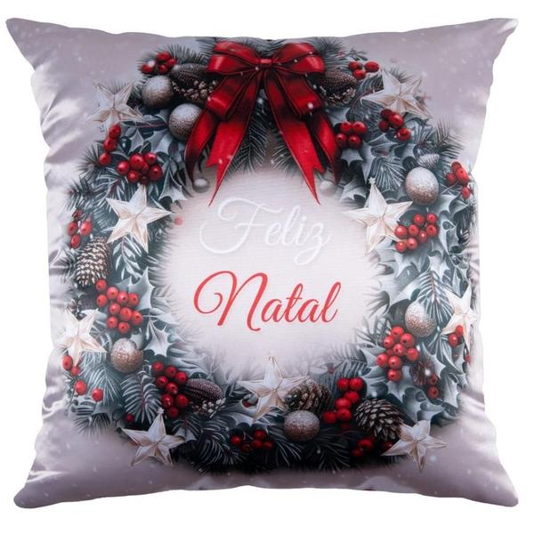 Imagem de Almofada Decorativa Natalina Natal Feliz Natal 43cmx43cm