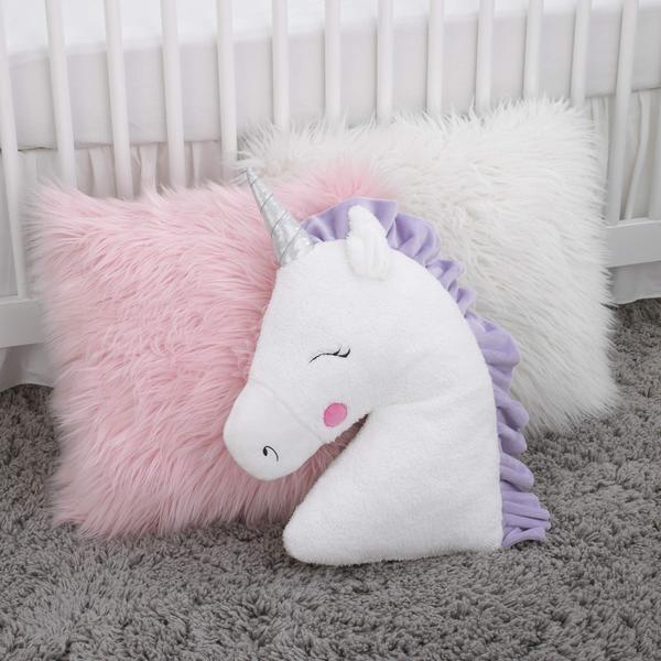 Imagem de Almofada decorativa NoJo Shaped Plush Sherpa Unicorn 14x16in