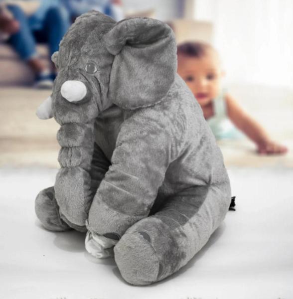 Imagem de Almofada Elefante Pelúcia 60cm  Para Bebe Antialérgico Varias Cores