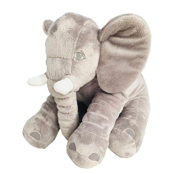 Imagem de Almofada Elefante Pelúcia 60cm Travesseiro Bebê Antialérg - Cores