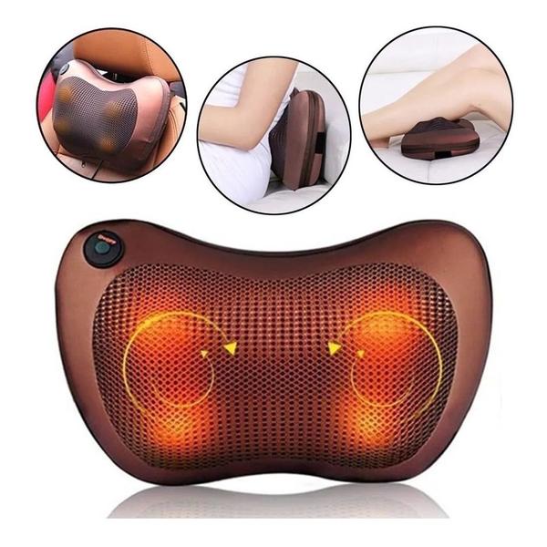 Almofada Encosto Massageador Movimentos Shiatsu Lombar Infravermelho Pescoço Veicular - ALMOFADA MASSAGEM Imagem de Almofada Encosto Massageador Movimentos Shiatsu Lombar Infravermelho Pescoço Veicular