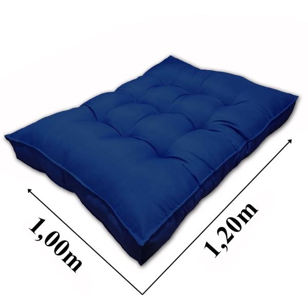 Imagem de Almofada Futon Alto Oxford 120x100 Pallet Gigante Qualidade Azul Marinho Cód. 1817