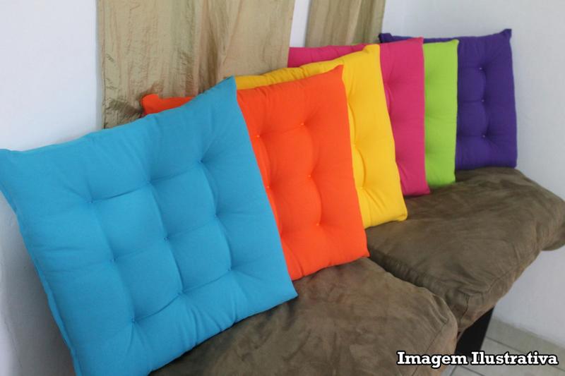 Imagem de Almofada Futon Assento Decoração 50x50cm Flat Cinza Escuro Cód. 2480