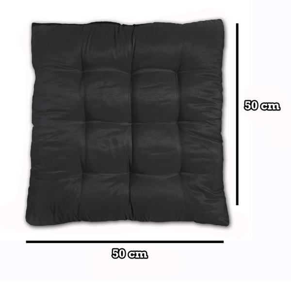 Imagem de Almofada Futon Assento Decoração 50x50cm Flat Preto Cód. 2482